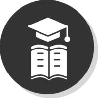 Learning Management Glyph Shadow Circle Icon Design vector