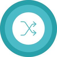 Shuffle Glyph Due Circle Icon Design vector