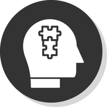 Logic Glyph Shadow Circle Icon Design vector