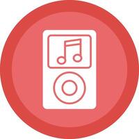 Music Player Glyph Due Circle Icon Design vector