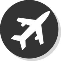 Old Plane Glyph Shadow Circle Icon Design vector