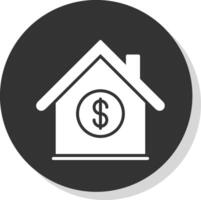 Mortgage Loan Glyph Shadow Circle Icon Design vector