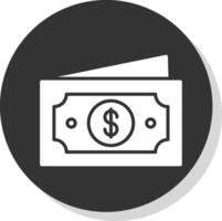 Paper Money Glyph Shadow Circle Icon Design vector