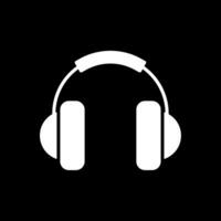 Headphone Glyph Inverted Icon Design vector