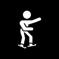 Skater Glyph Inverted Icon Design vector