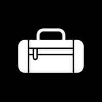 Duffle Bag Glyph Inverted Icon Design vector