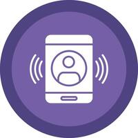 Call Glyph Due Circle Icon Design vector