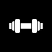 Barbell Glyph Inverted Icon Design vector