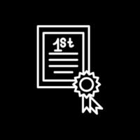 Certificate Line Inverted Icon Design vector