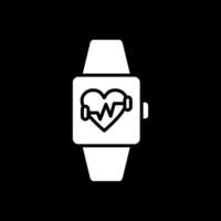 Fitness Watch Glyph Inverted Icon Design vector