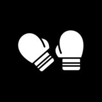 Boxing Glove Glyph Inverted Icon Design vector
