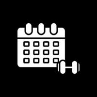 Calendar Glyph Inverted Icon Design vector