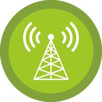 Radio Tower Glyph Due Circle Icon Design vector