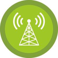 Radio Tower Glyph Due Circle Icon Design vector