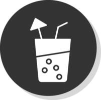 Soft Drink Glyph Shadow Circle Icon Design vector