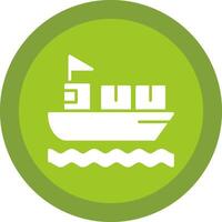 Ship Glyph Due Circle Icon Design vector