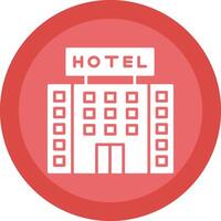 hotel glifo debido circulo icono diseño vector