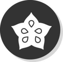 Star Fruit Glyph Shadow Circle Icon Design vector