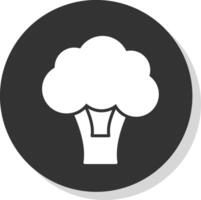 Broccoli Glyph Shadow Circle Icon Design vector