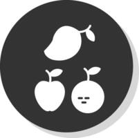 frutas glifo sombra circulo icono diseño vector