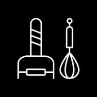 Kitchen Utensils Line Inverted Icon Design vector