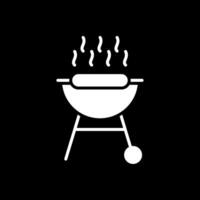 BBQ Grill Glyph Inverted Icon Design vector