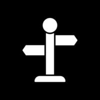 Direction Sign Glyph Inverted Icon Design vector