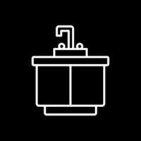 Kitchen Sink Line Inverted Icon Design vector