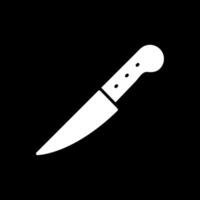 cuchillo glifo invertido icono diseño vector