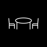 Kitchen Table Line Inverted Icon Design vector