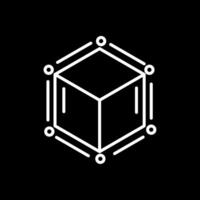 Blockchain Line Inverted Icon Design vector