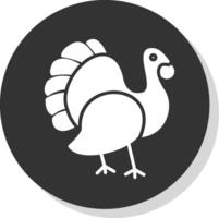 Turkey Glyph Shadow Circle Icon Design vector