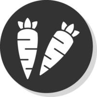 Carrots Glyph Shadow Circle Icon Design vector