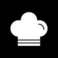 Chef Hat Glyph Inverted Icon Design vector