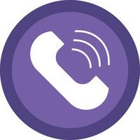 Phone Glyph Due Circle Icon Design vector