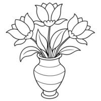 Flower coloring book illustration vector