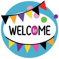 Welcome Text Flat Style Illustration vector