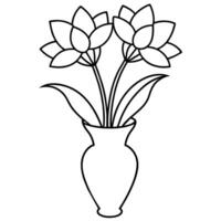 Flower coloring book illustration vector