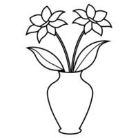 Flower coloring book illustration vector