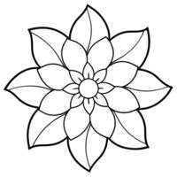 Flower coloring book illustration vector