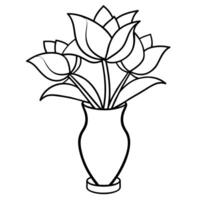 Flower coloring book illustration vector