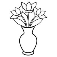 Flower coloring book illustration vector