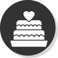 Wedding Cake Glyph Shadow Circle Icon Design vector