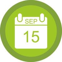 September Glyph Due Circle Icon Design vector