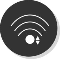 Wifi Glyph Shadow Circle Icon Design vector