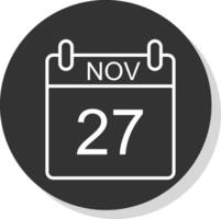 November Glyph Due Circle Icon Design vector