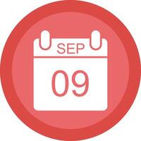 September Glyph Due Circle Icon Design vector