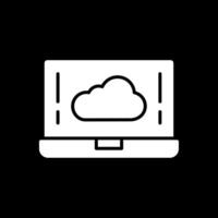 Cloud Glyph Inverted Icon Design vector