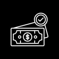 Cash Line Inverted Icon Design vector