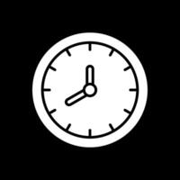 reloj glifo invertido icono diseño vector